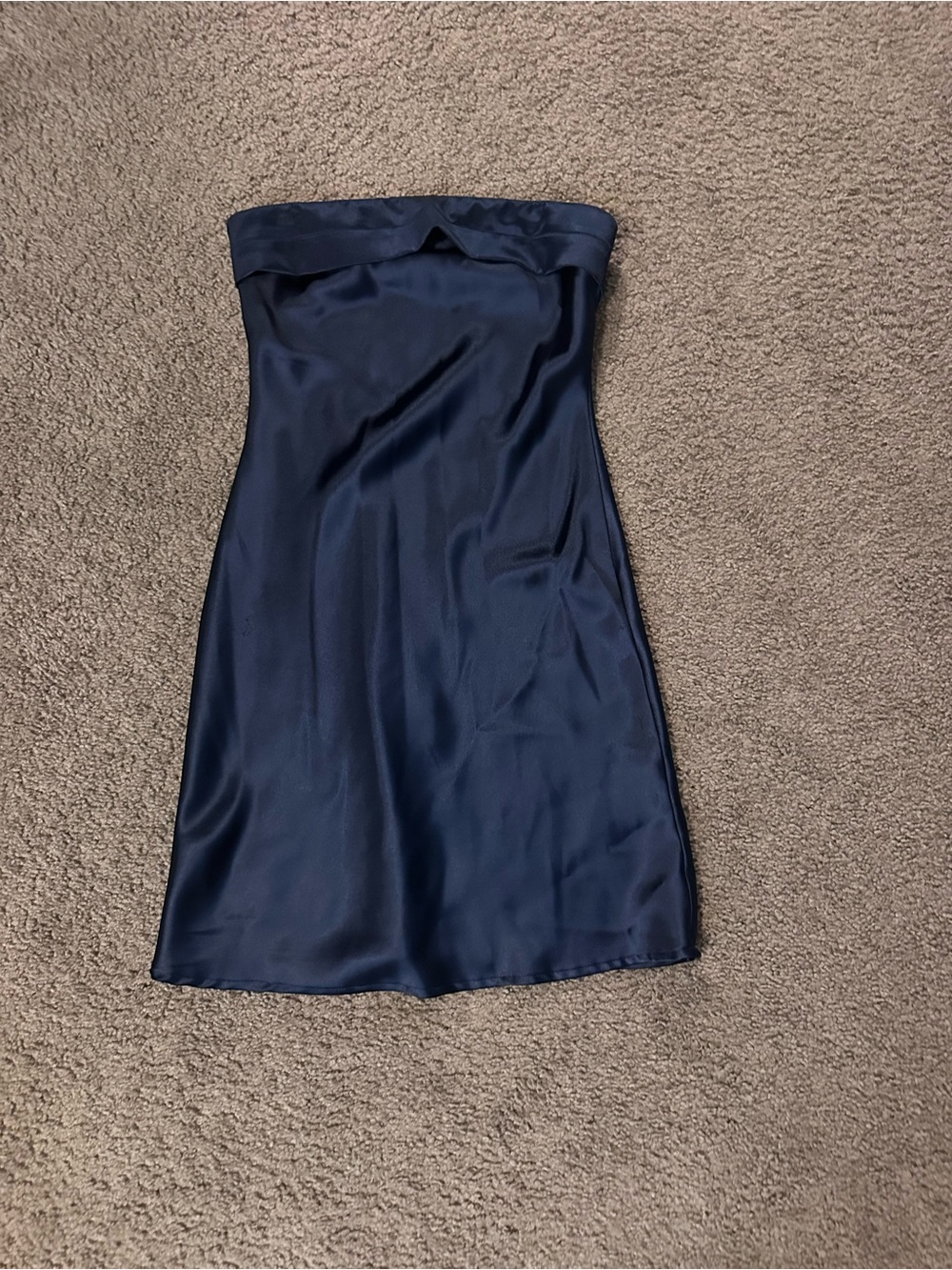 Altar'd State Navy Strapless Satin Cocktail Dress